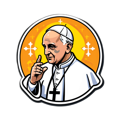 Une image stylisée du pape avec un symbole de paix