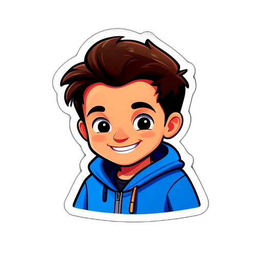 Cute Cartoon-Style Character Sticker
