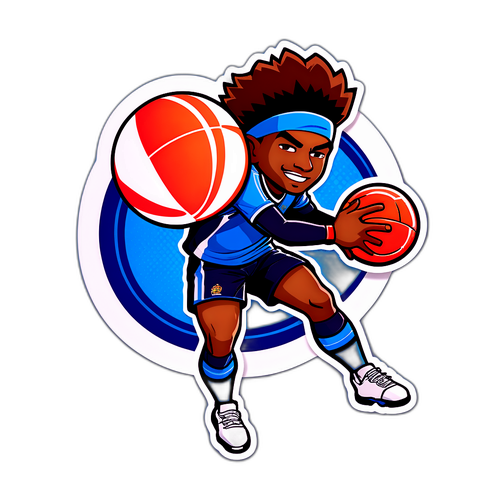 Naklejka przedstawiająca Endricka w akcji