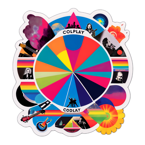 Vintage stil klistermærke af Coldplays albumcovers