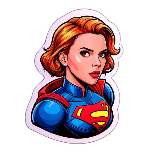 Empowering Animated Superhero Sticker