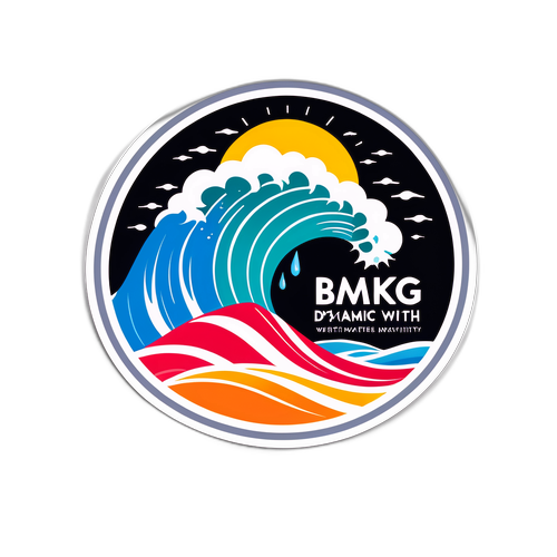 Stiker Dinamis BMKG dengan Gelombang Berwarna