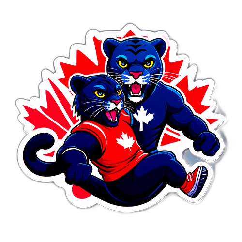 Panther and Playful Canadian Duo Sticker