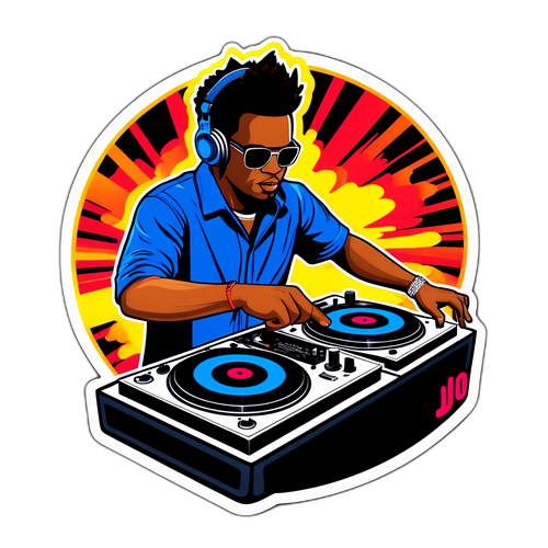 Electrifying DJ Djo Live Performance Sticker