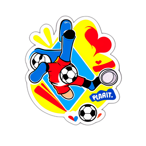 Samolepka s fotbalovou tématikou