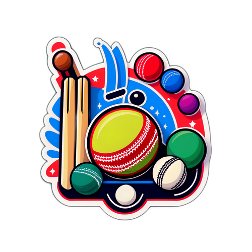 क्रिकेट थीम वाला मजेदार स्टीकर