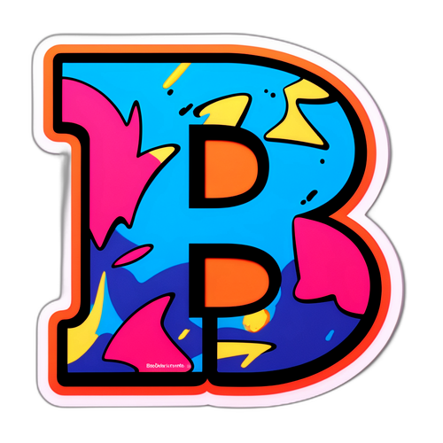Stiker Seni Graffiti Huruf 'B'