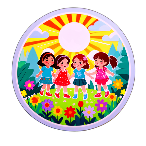 Játékos kislányok a természetben