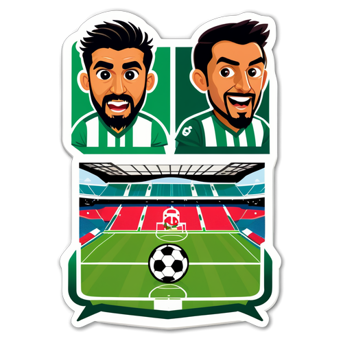 Sticker Menunjukkan Kegembiraan Pertandingan Real Betis vs Osasuna