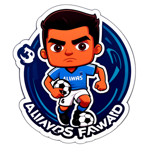 Autocollant stylisé de Luis Diaz jouant au football