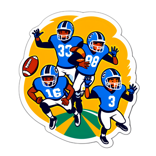 Energetic CMC Football Players Sticker