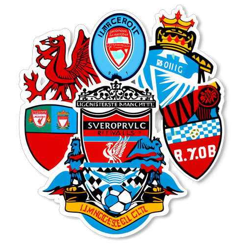 Sticker met Liverpool en Manchester City Iconen