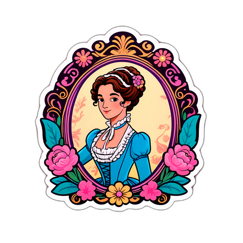 Sticker ya Mchoro wa Kisasa wa 'Bridgerton'