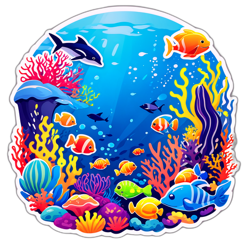 추자도 해양 생태계 스티커
