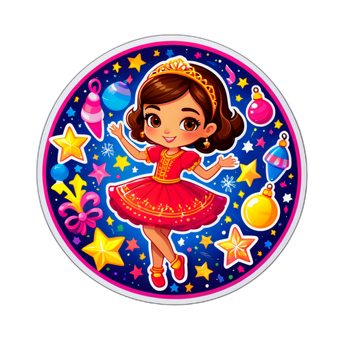 Sticker de Sofia Pachano en un ambiente festivo