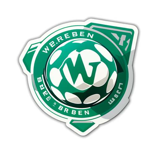 Sticker mit dem Werder Bremen Logo und einem Fußball