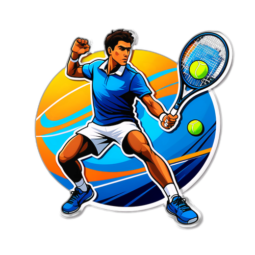 Sticker ya Carlos Alcaraz katika Pose ya Tenisi