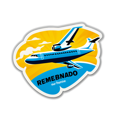 Sticker de la tragedia del accidente aéreo de San Fernando, con el texto 'Recordando a los nuestros'