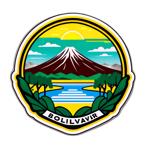 Pemandangan Alam Tenang Bolivia dengan Logo Club Bolivar