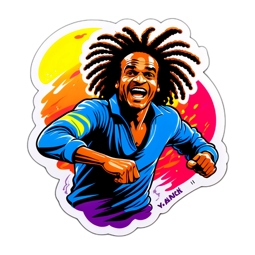 Adesivo de Yannick Noah em movimento mítico