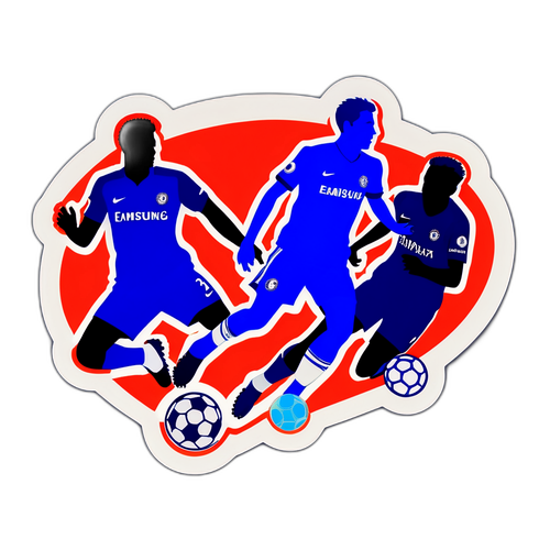 阿森納與切爾西對決的剪影貼紙