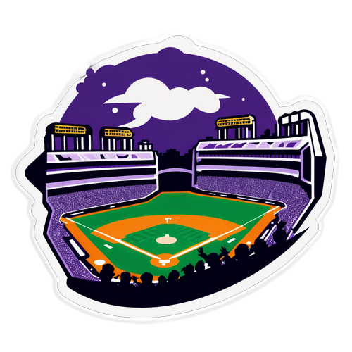 Exciting Baseball Game Scene Sticker