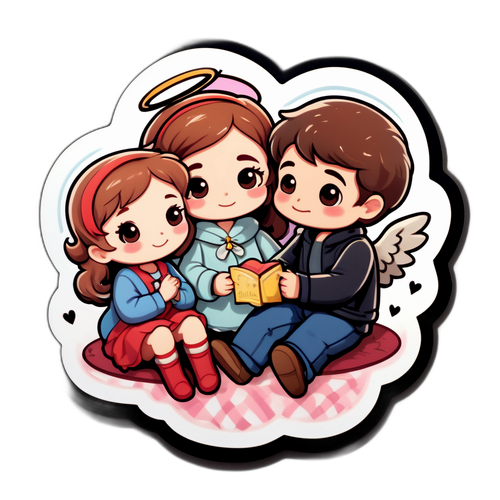 Magandang Sticker ng Romantikong Sandali