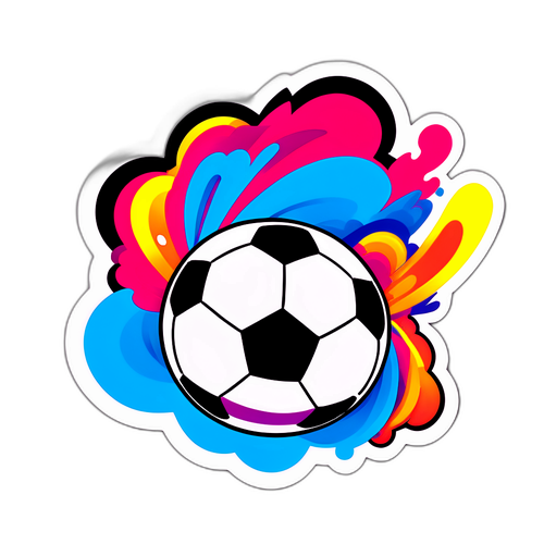 Diseño de una pegatina vibrante con un balón de fútbol