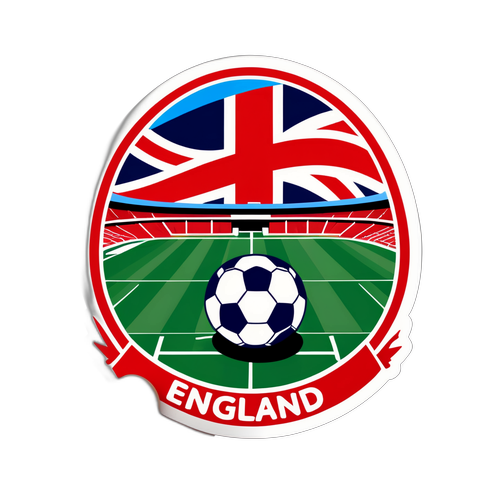 Styliserad fotboll med Englands nationalfärger