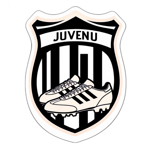 Retro Juventus-merking med vintage fotballelementer