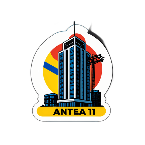 Paysaj urban din România cu logo Antena 1