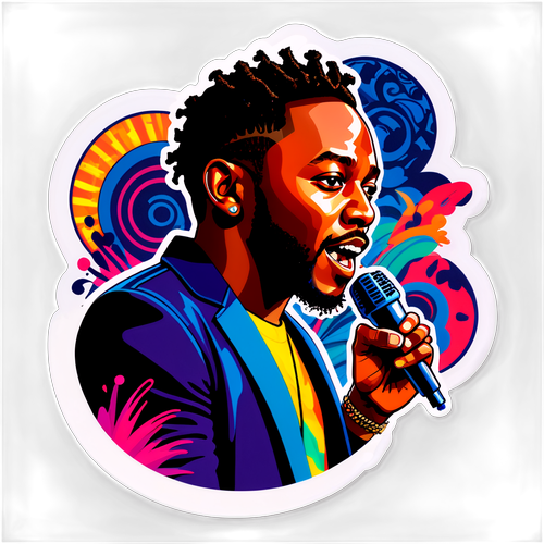 Stylisert illustrasjon av Kendrick Lamar