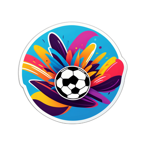 สติ๊กเกอร์สนับสนุนฟุตบอลที่มีสีสันสดใสและข้อความสร้างแรงบันดาลใจ