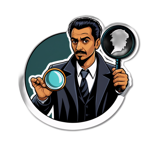 מדבקה של איסמעיל אל-לייתי בתור בלש דמיוני