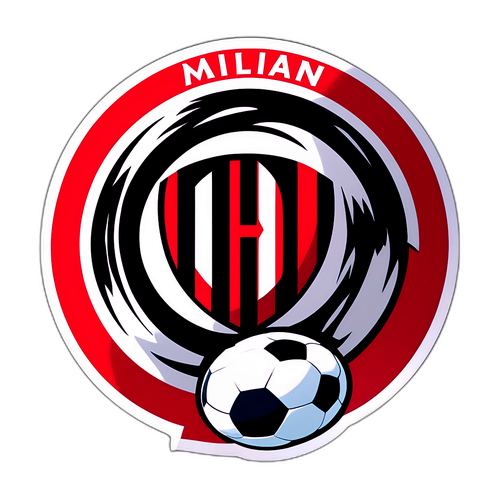 โลโก้ AC Milan พร้อมลูกฟุตบอล