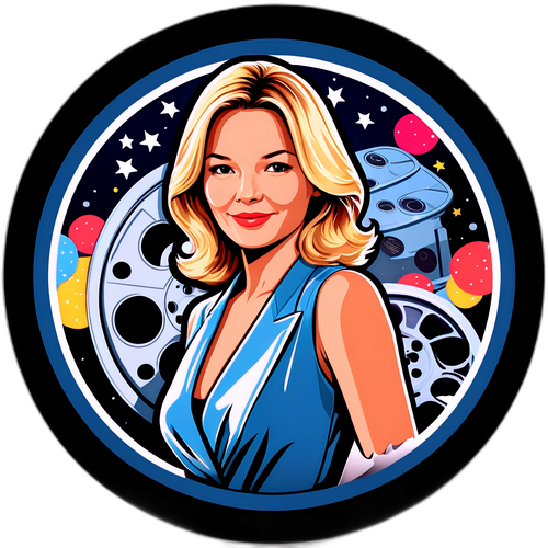 Sticker van Virginie Efira met Glamour en Filmthema