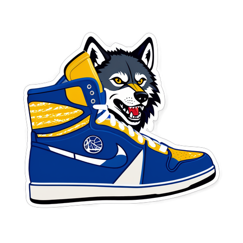 Sapatos ng Lobo na may Kulay ng Golden State Warriors