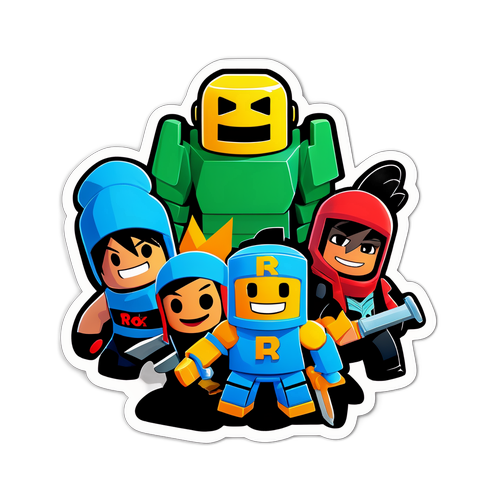 Design samolepek inspirovaný populární hrou Roblox