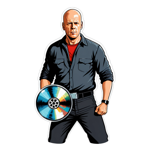 Bruce Willis i Action: En Eksplosiv Retro-Sticker, du Ikke Må Gå Glip Af!