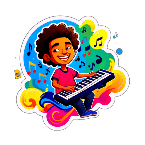 A fun sticker de Gui Negão em uma performance musical vibrante