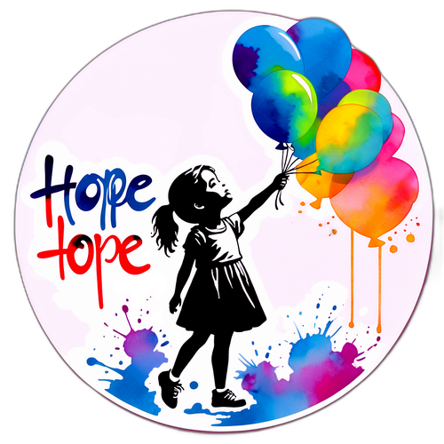 Een gedurfde Banksy-geïnspireerde sjabloon van een meisje met een ballon
