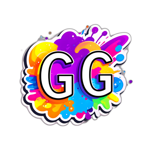 Яскравий логотип "GG" з кольоровими сплешами