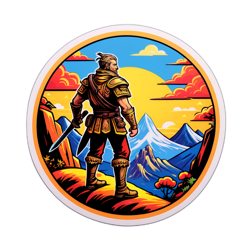 A Bold Epic Gaming Scene Sticker