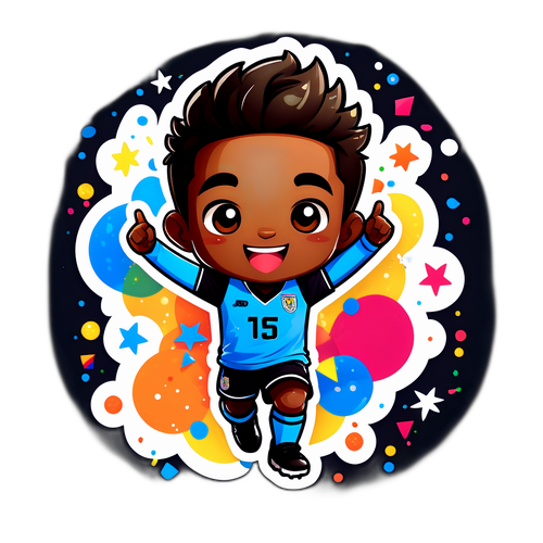 Versiunea Chibi a lui Lamine Yamal sărbătorind un gol