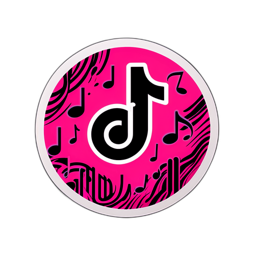 Sticker logo TikTok stilizat