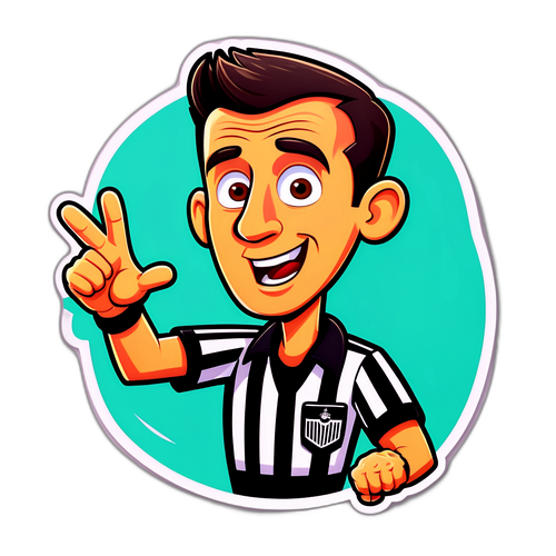 מדבקת שופט כדורגל עם whistles
