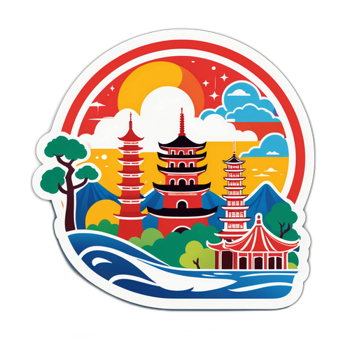 台中市地標彩色貼紙