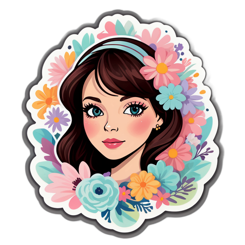 Imagen de Laura Ann Tull en colores pastel y flores