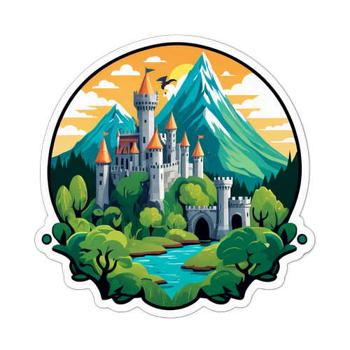 נוף קסום עם טירות ודרקונים