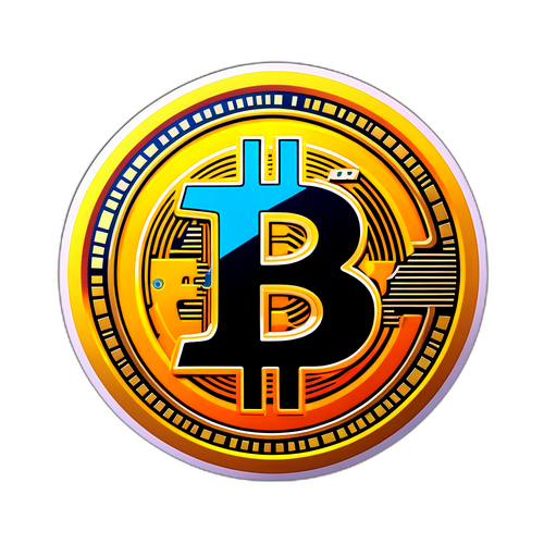 Стicker на основі Біткойна з символом '₿'